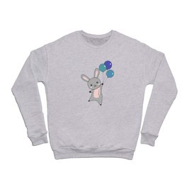 Bunny Flies Balloons Above Cute Animals For Kids Crewneck Sweatshirt