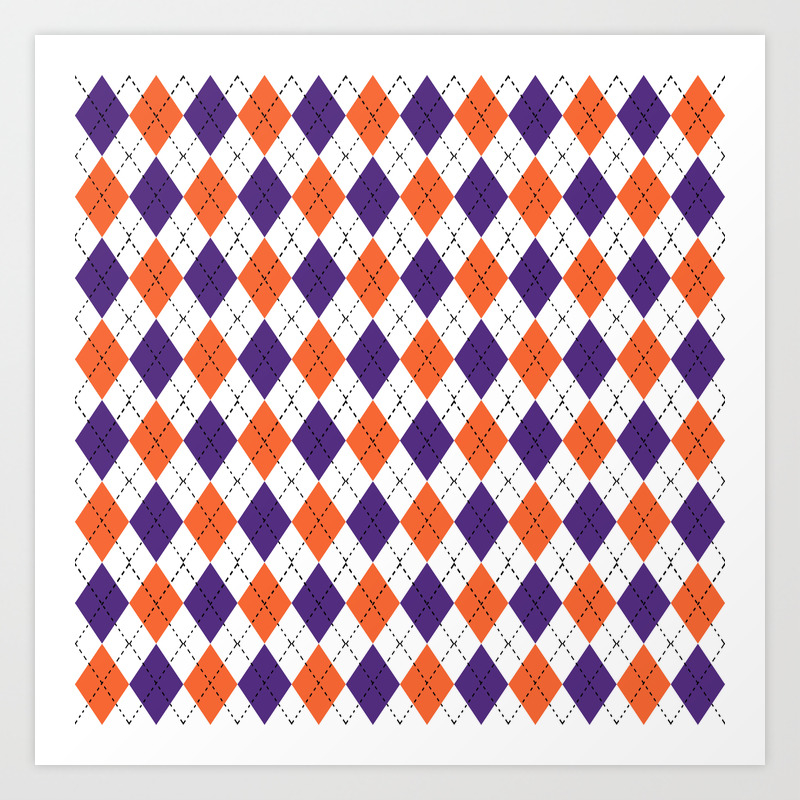 Argyle Orange And Purple Pattern Clemson Football College