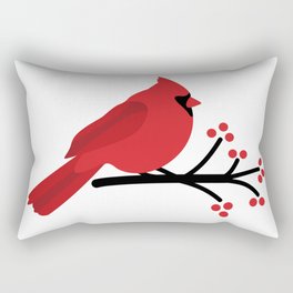 Cardinal on Branch Rectangular Pillow