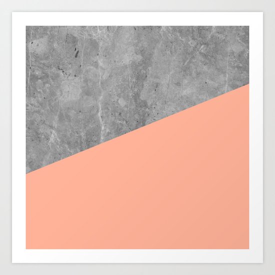 Geometry 101 Sweet Peach Pink Art Print