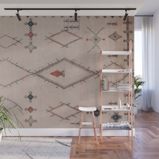 Heritage Moroccan Berber Design Wall Mural by Salma Bazaar Society6