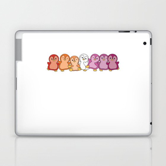 Lesbian Flag Pride Lgbtq Cute Penguin Laptop & iPad Skin