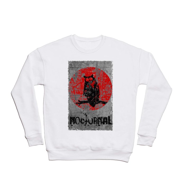 Nocturnal - Grunge Owl Crewneck Sweatshirt