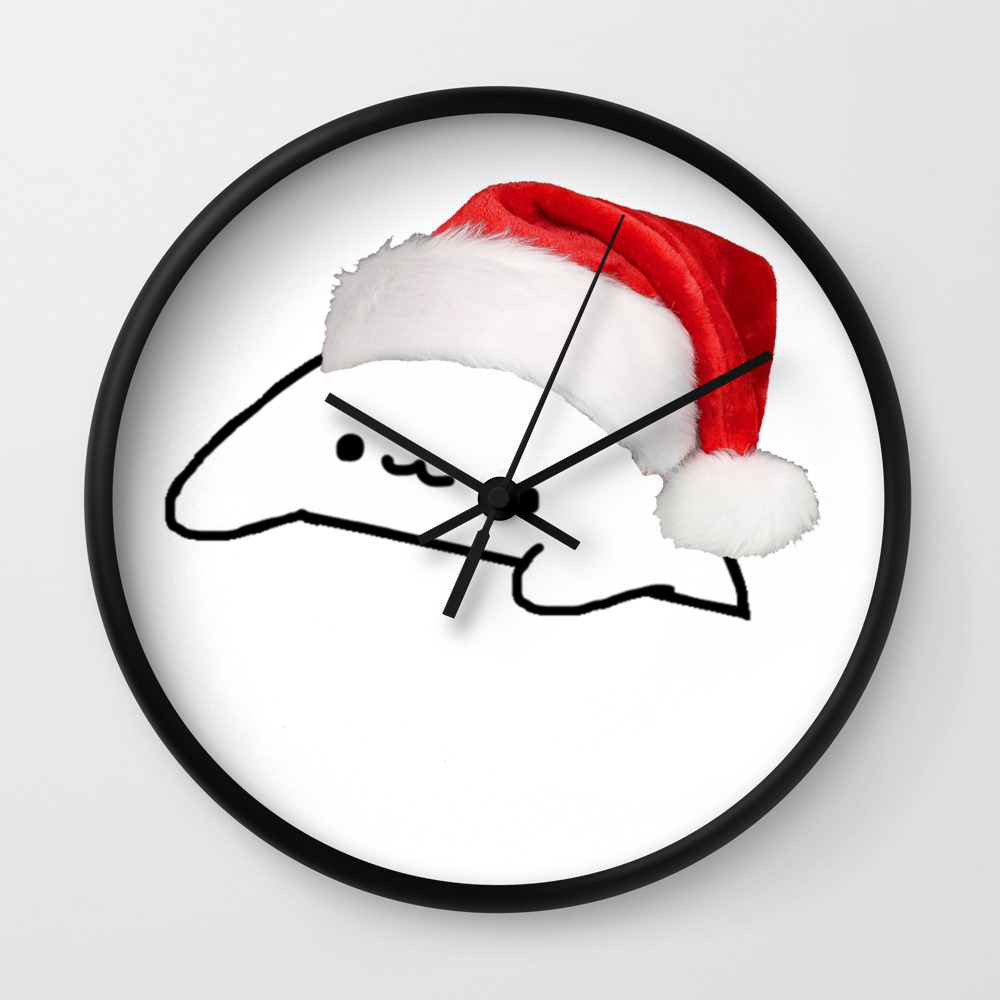 Bongo Cat Christmas Meme Wall Clock By Desteesigners Society6