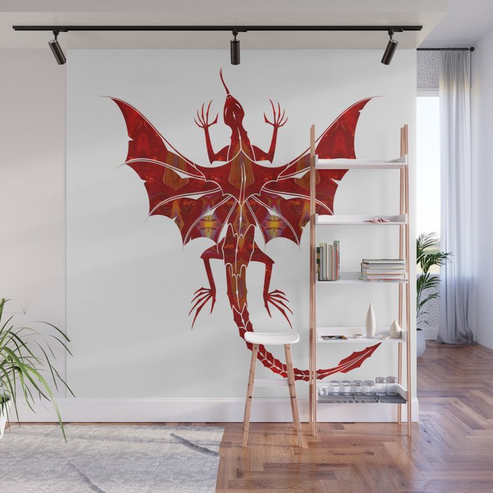 Red Dragon Fantasy Designs Abstract Holiday Art Wall Mural by ...