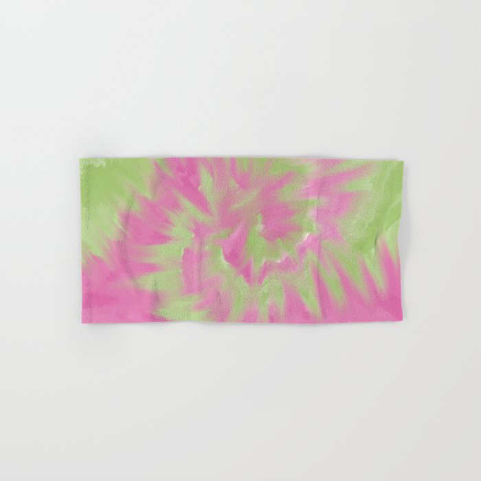 Pink Green Tie Dye Swirl Hand & Bath Towel