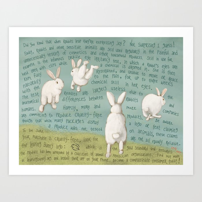 Rabbits Art Print | Painting, Digital, Pencil, Rabbits, Bunnies, Animal-welfare, Vegan