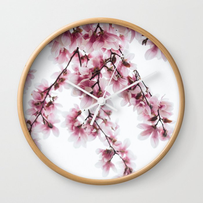 Magnolia Branches Wall Clock by Chelsea Victoria Society6