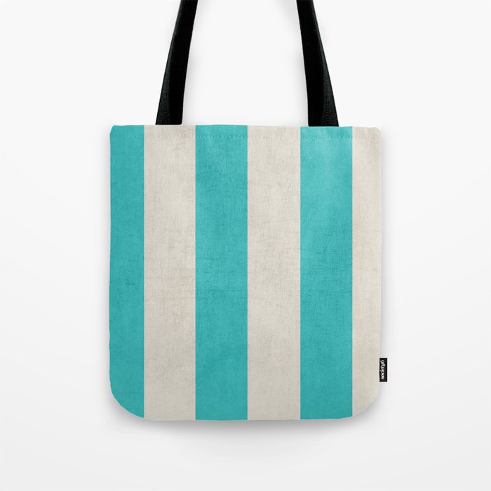 vintage aqua stripes Tote Bag