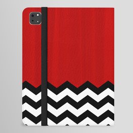 Red Black White Chevron Room w/ Curtains iPad Folio Case