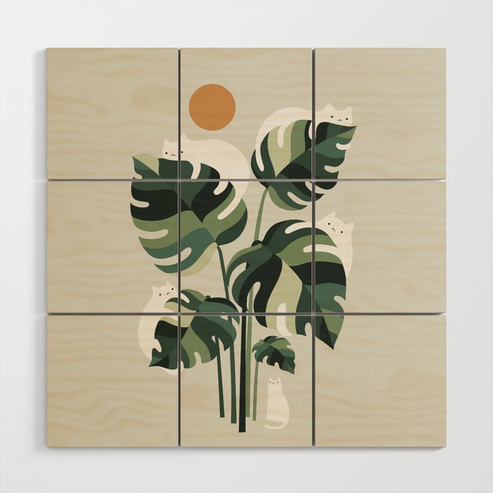 Cat and Plant 11 Wood Wall Art