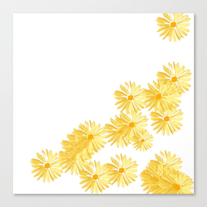 Flower minimal margarita daisy yellow Canvas Print