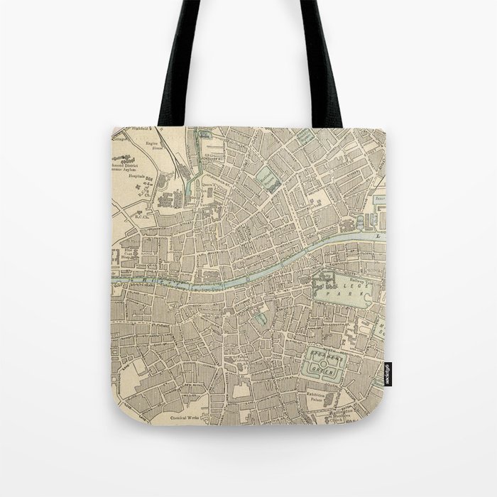 Vintage Map of Dublin Ireland 1901 Tote Bag by BravuraMedia