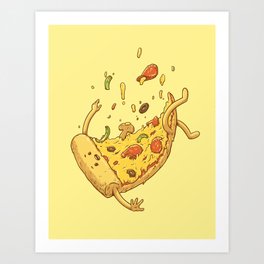 Pizza fall Art Print