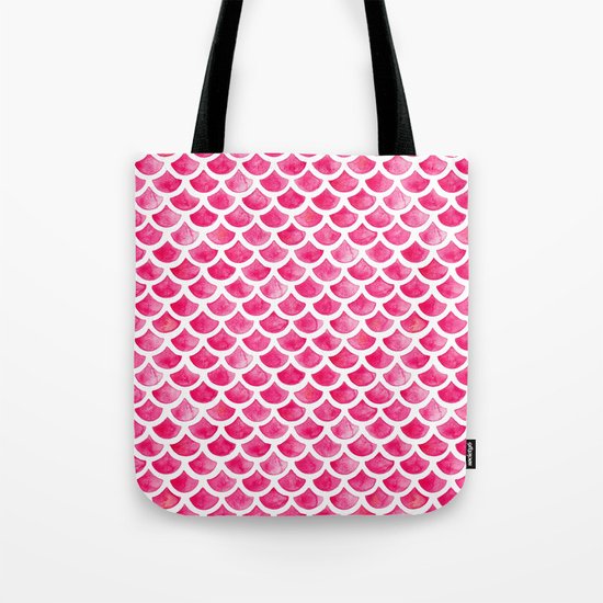 Pink Mermaid Scales Tote Bag