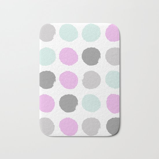 Modern pastel dots polka dots pattern basic decor for home office trendy space Bath Mat