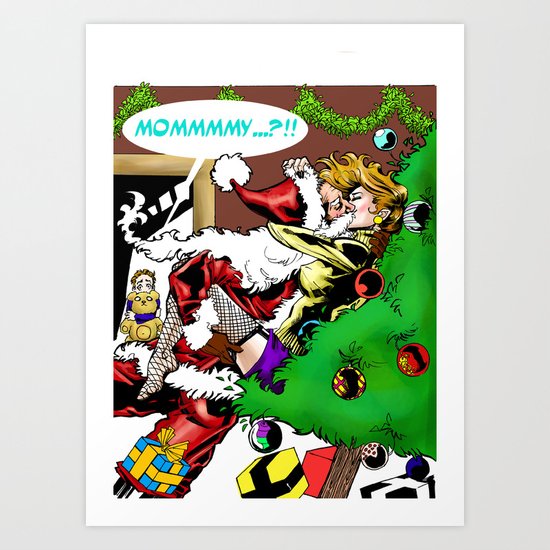 I saw mommy kissing Santa Claus Art Print