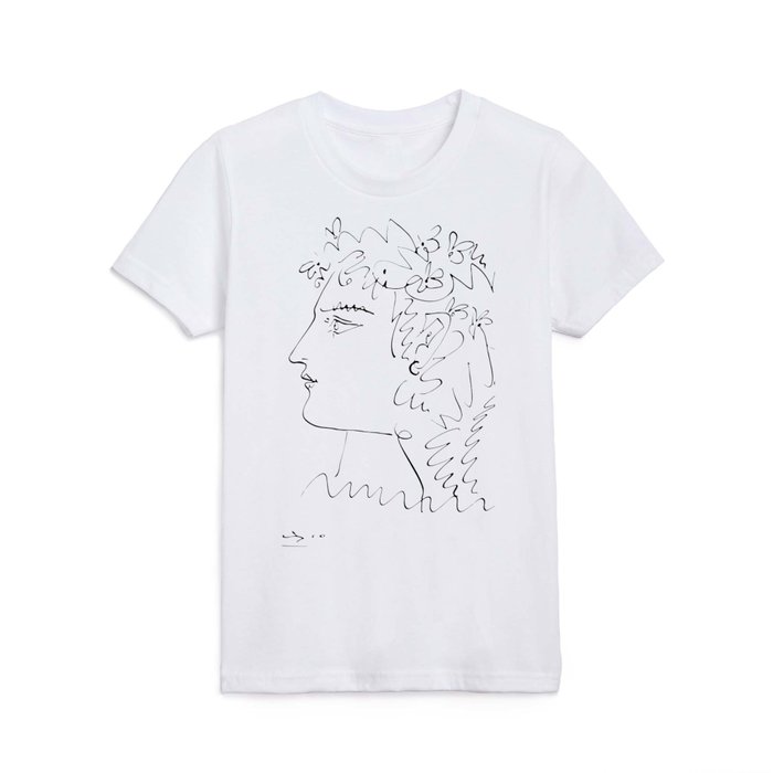 Picasso - Profil de femme (Woman Side Face) Reproduction Sketch Kids T Shirt