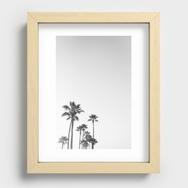 Black and White California Palms Recessed Framed Print