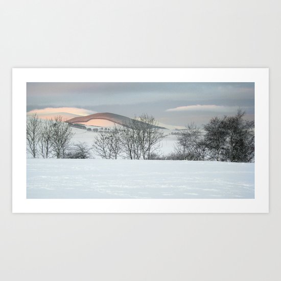 Snow Covered Hills Art Print