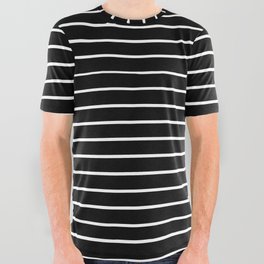 black and white stripe pattern black - striped design All Over Graphic Tee