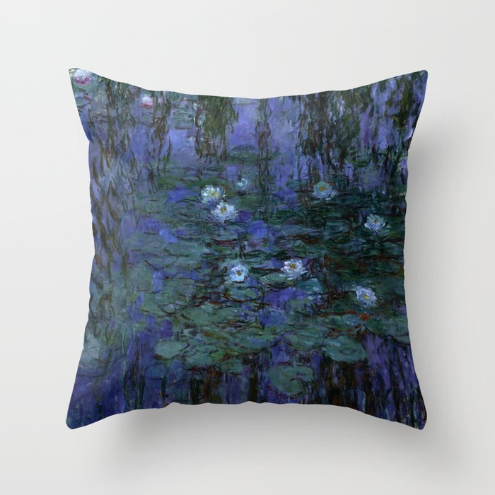 Blue Water Lilies Monet 1916- 1919 Throw Pillow
