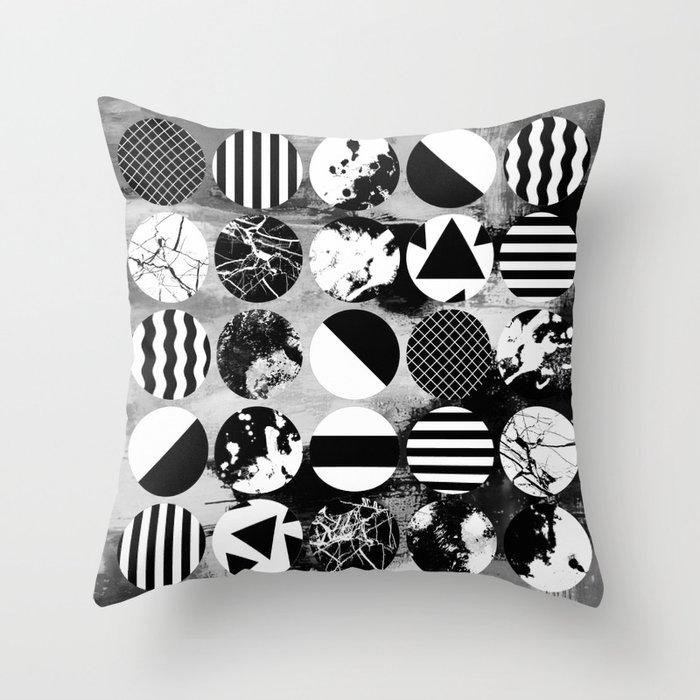 Eclectic Circles Black And White Abstract Geometric Textured