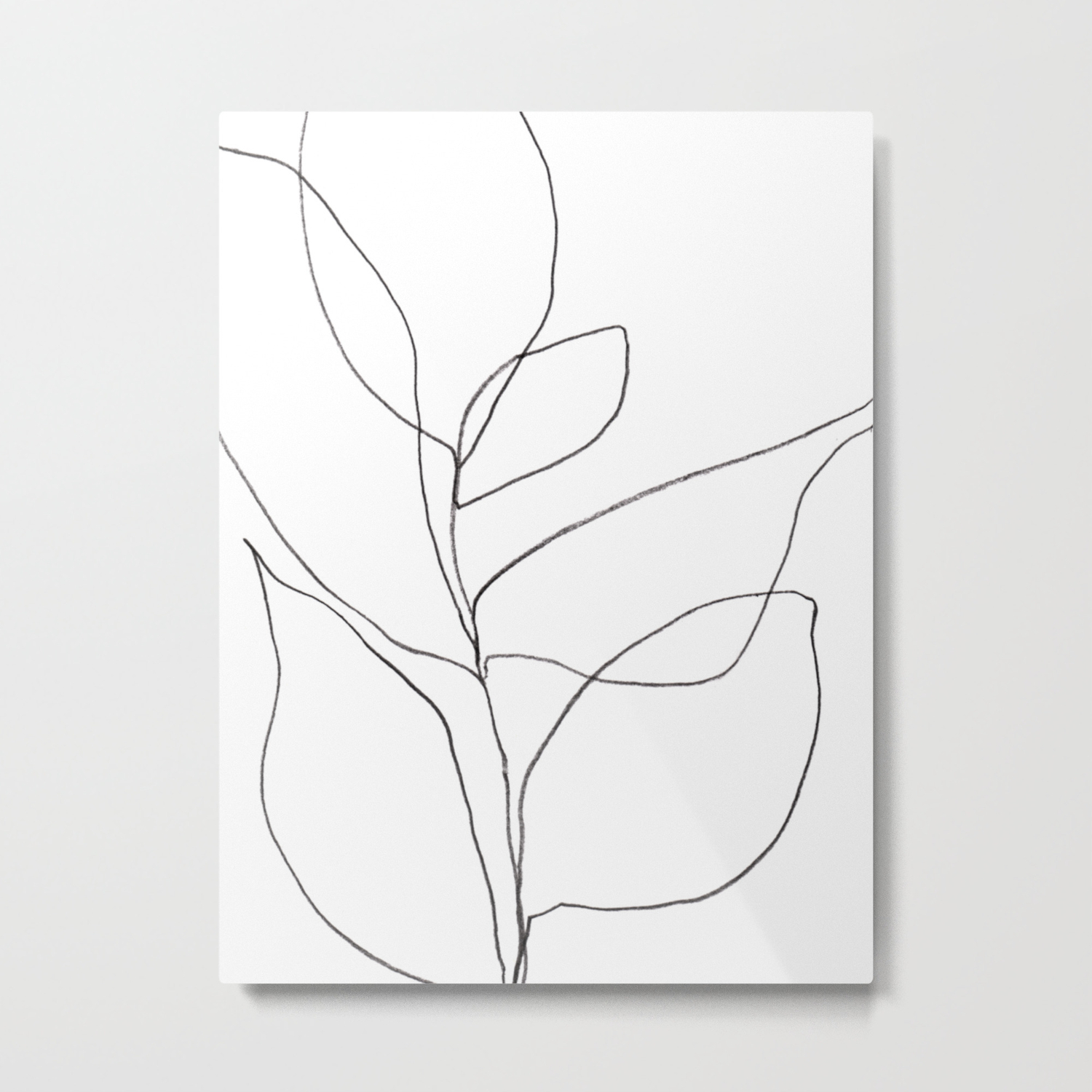 Minimalist Line Art Plant Drawing Metal Print By Mininst Society6