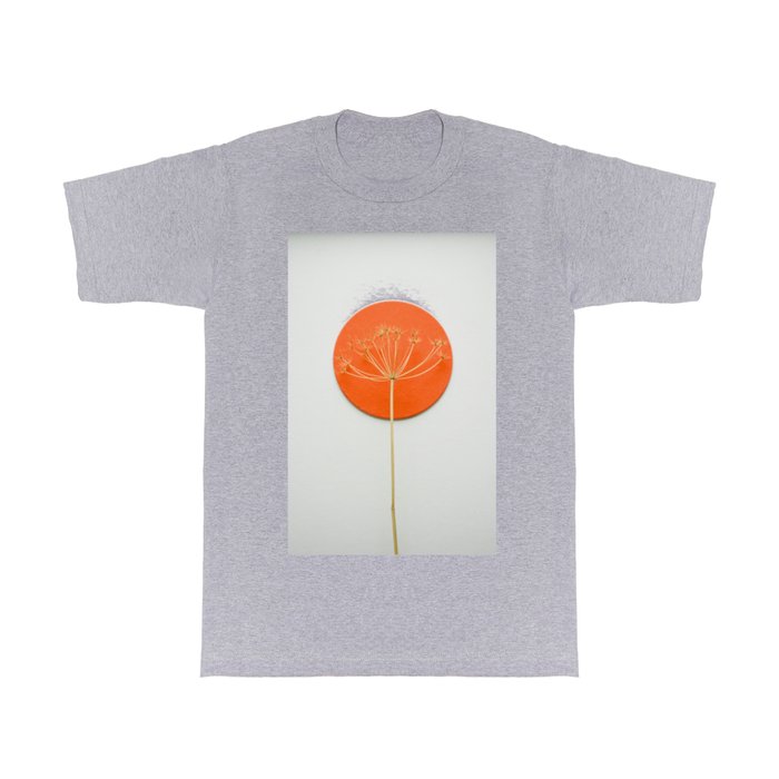 Orange circle and dried flower T Shirt