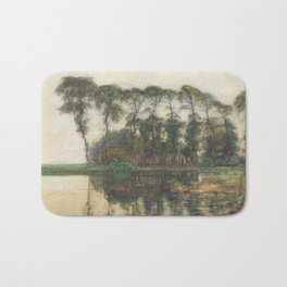 Farmstead along the water screened by nine tall trees (1905) painting in high resolution by Piet Mon Bath Mat | Modernart, Impressionism, Homedecor, Colorful, Abstractart, Fovism, Mural, Modernism, Expressionism, Postimpressionism 
