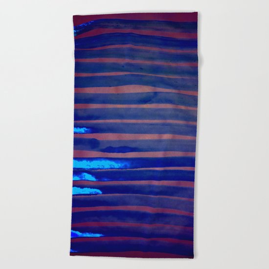 Blue Ice Lines Stripe Beach Towel