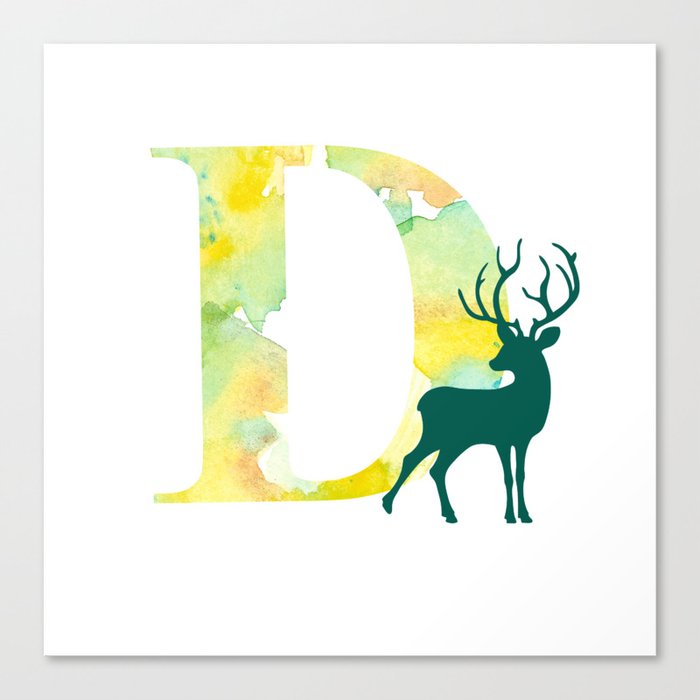 D is for Deer Canvas Print