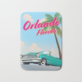 Orlando Florida Vintage style travel poster Bath Mat