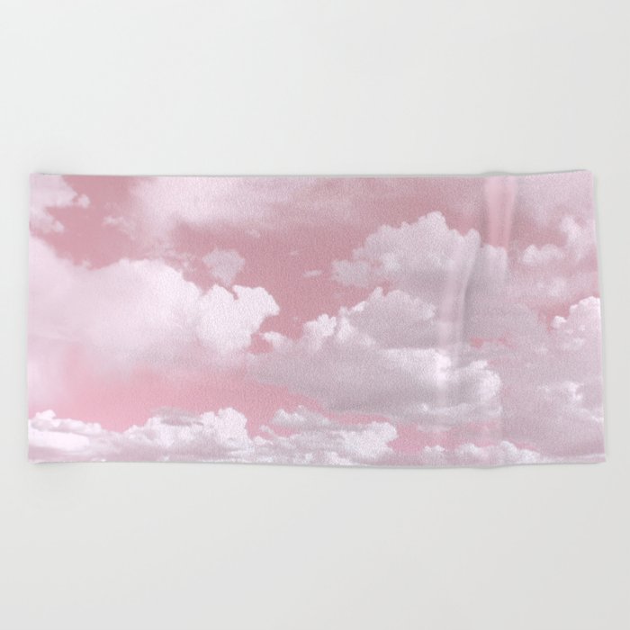 Clouds in a Pink Sky Beach Towel