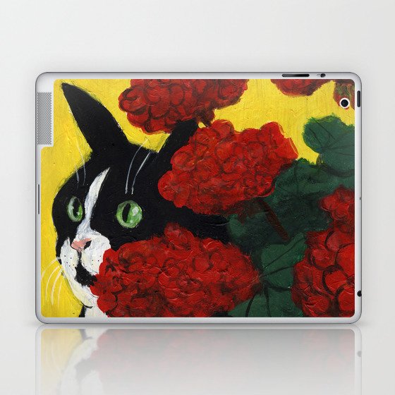 Cat Amongst The Geraniums 4 Laptop & iPad Skin