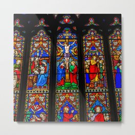 INRI Stained Glass Metal Print | Vintage, Photo, Digital, Architecture 