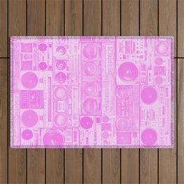 house of boombox : the pink print v2 Outdoor Rug