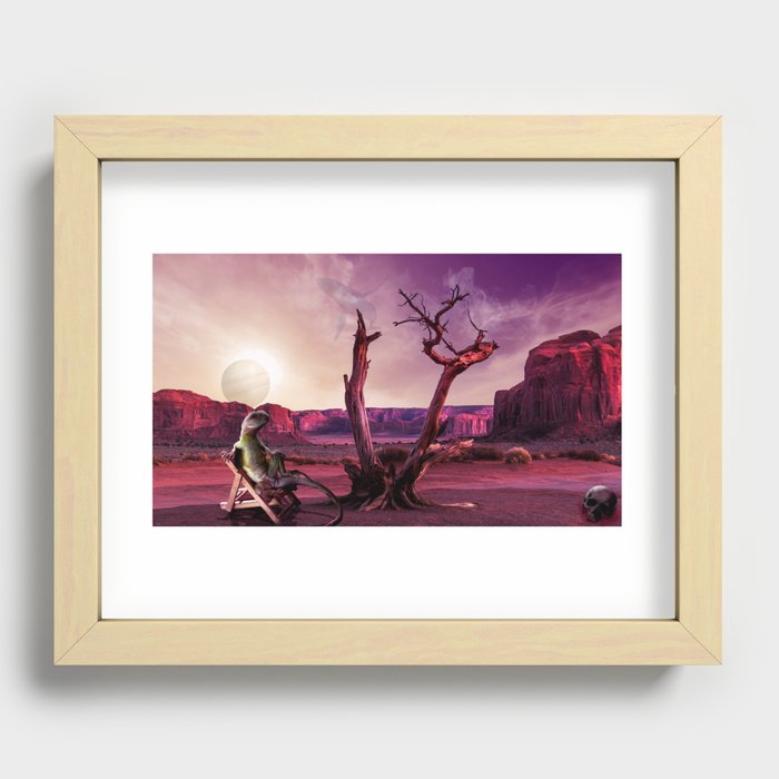 Lizard chilling in the sun Recessed Framed Print
