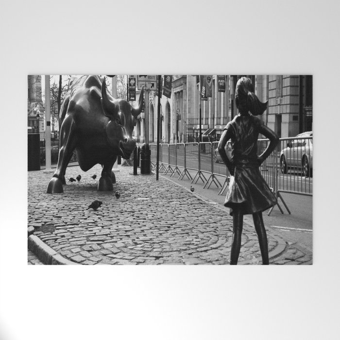 Fearless Girl and the Charging Bull Welcome Mat