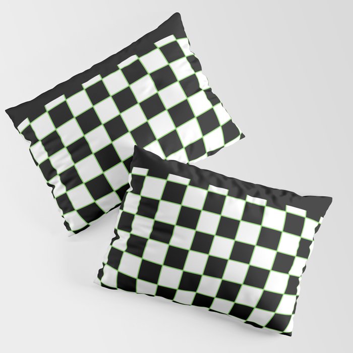 Checkered With Neon Green II Pillow Sham