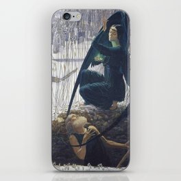  death of the gravedigger -  carlos schwabe iPhone Skin