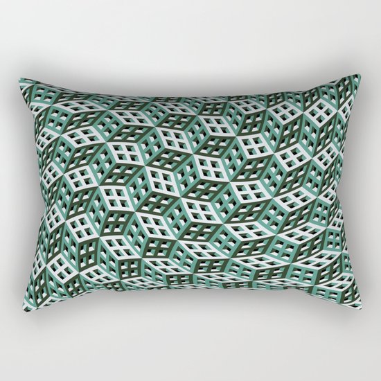 Abstract twisted cubes Rectangular Pillow