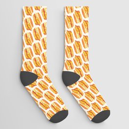 Bacon Egg & Cheese Sandwich Pattern - White Socks