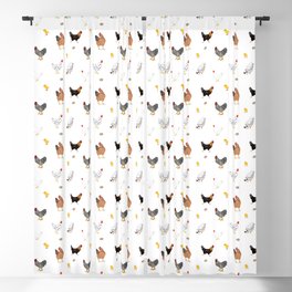 Chicken,chicks pattern,white background  Blackout Curtain