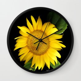 Summer Yellow Sunflower, Scanography Art, Flowers Wall Clock
