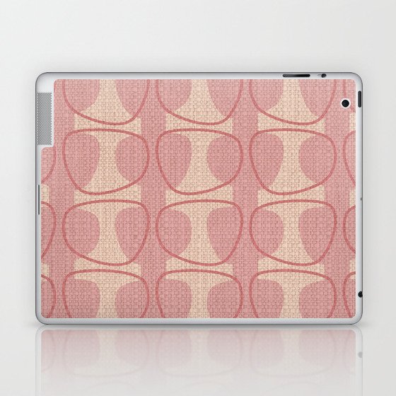 Mid Century Modern Abstract Ovals in Pink and Blush Pink Laptop & iPad Skin