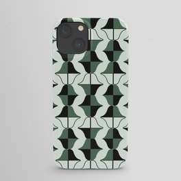 Whale Song Midcentury Modern Retro Arcs Abstract Green iPhone Case
