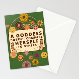 Elegant Fuck It Quote with Retro Spring Floral Vintage Art on Green Stationery Card