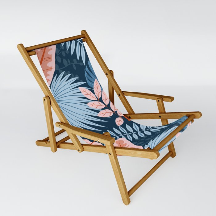 Tropical Bold Leaves Sling Chair