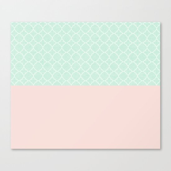 Vintage Blue, Classic Pink Canvas Print